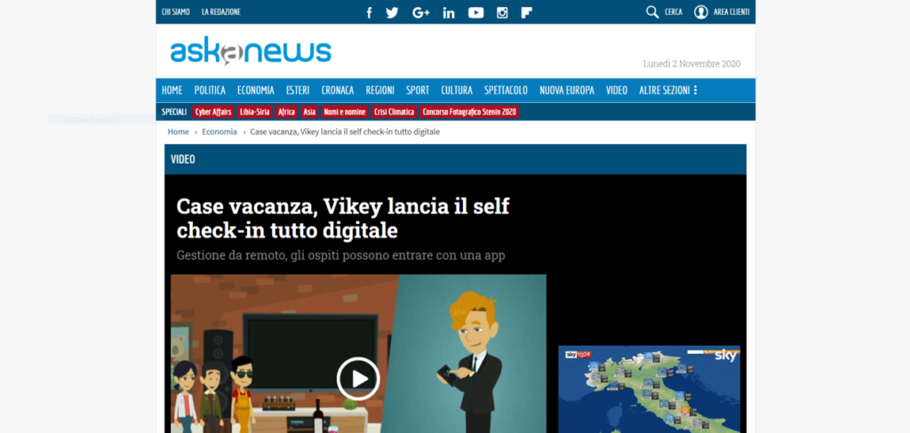 Case vacanza, Vikey lancia il self check-in tutto digitale