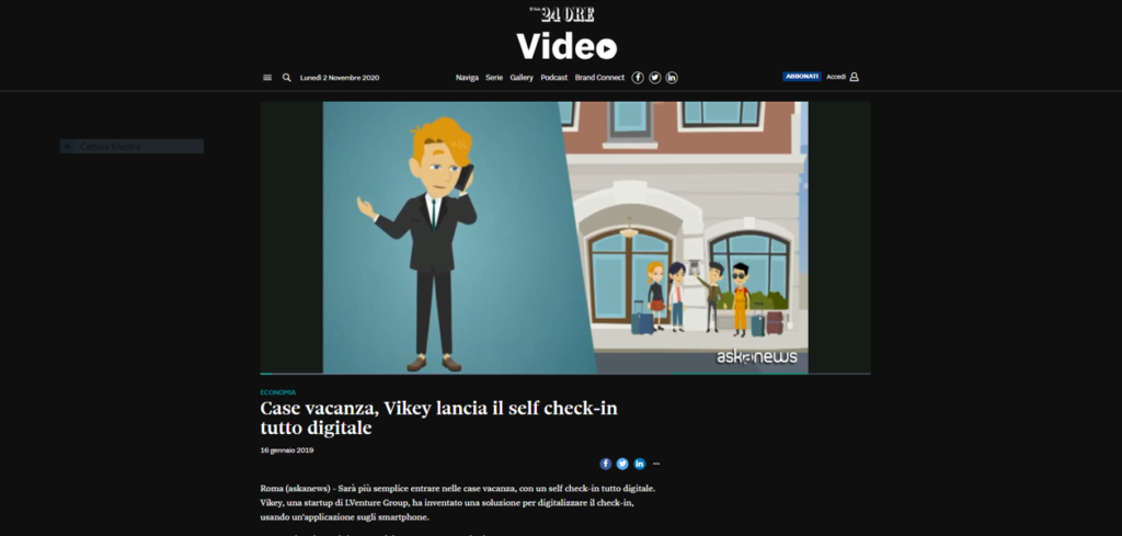 Case vacanza, Vikey lancia il self check-in tutto digitale