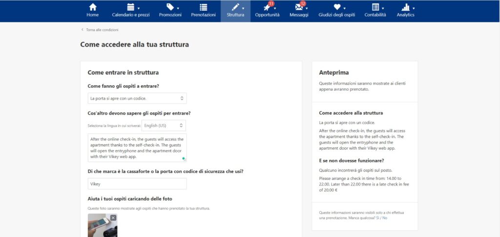 self check in con booking