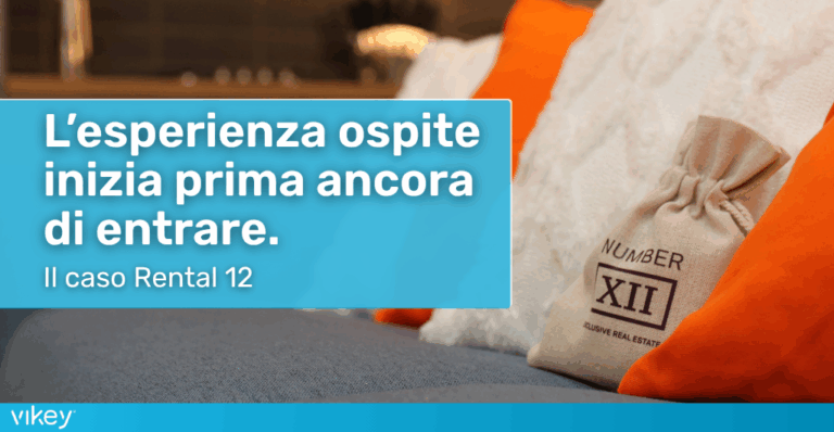 Self check-in affitti brevi: dettaglio interno casa vacanze con cuscini e welcome kit Rental12, esempio di esperienza ospite